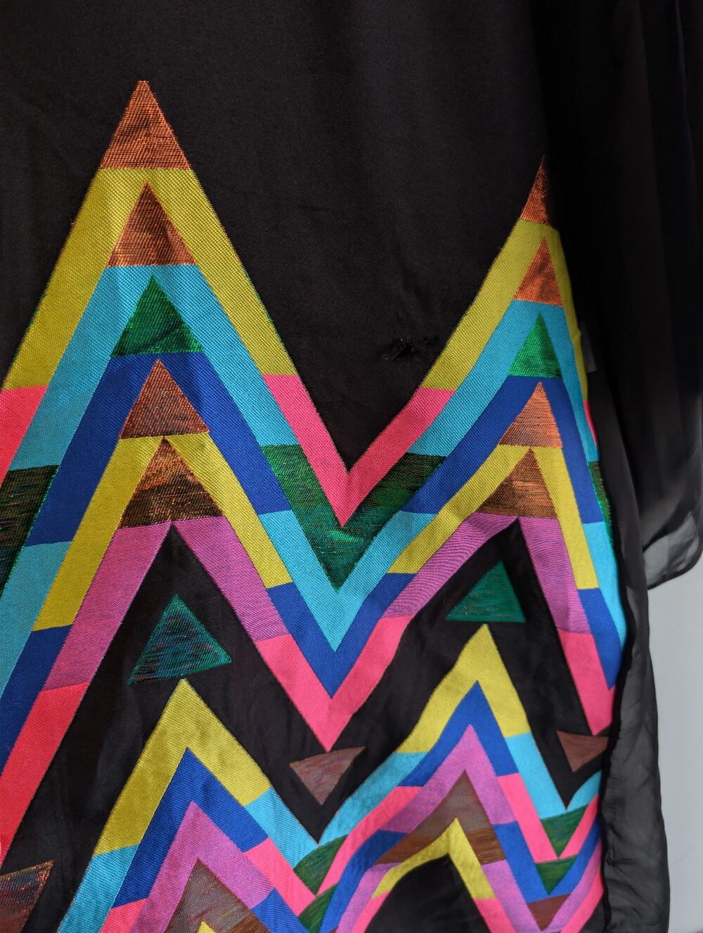 Piyano Sheer Swim Cover-Up with Multi-Color Chevron Accents - Picture 11 of 11